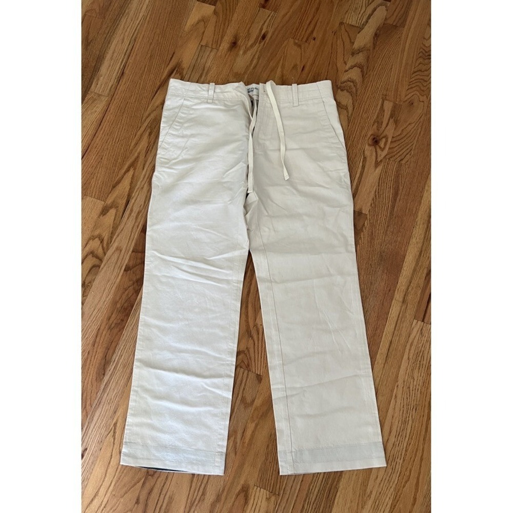 Banana Republic linen Chino Relaxed Fit 29 30 Khaki Pants Roll Up Drawstring